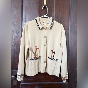 Vintage Cardigan with Giraffes